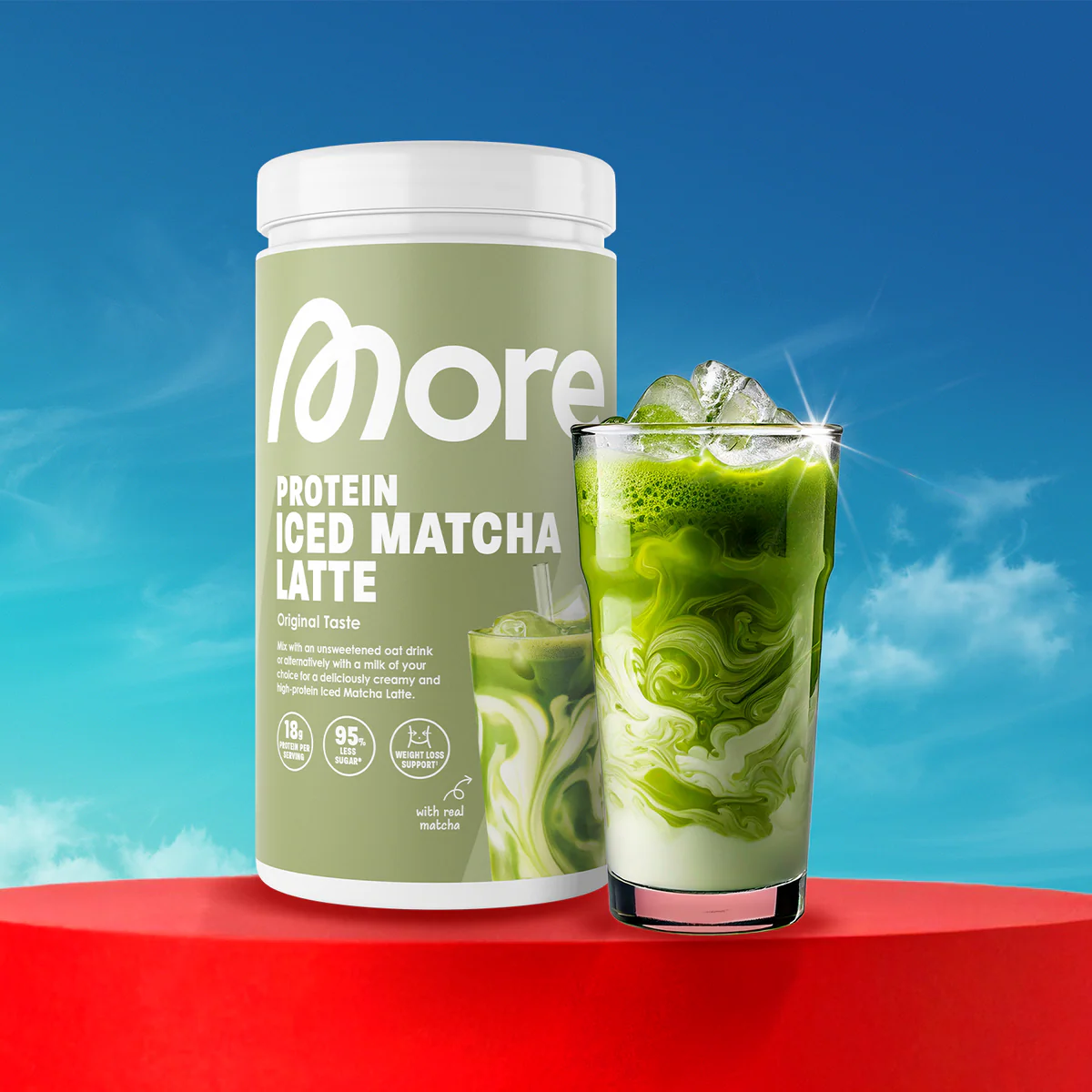 More Protein Iced Matcha Latte - Matcha meets 20g Protein pro Portion - Imagen 8