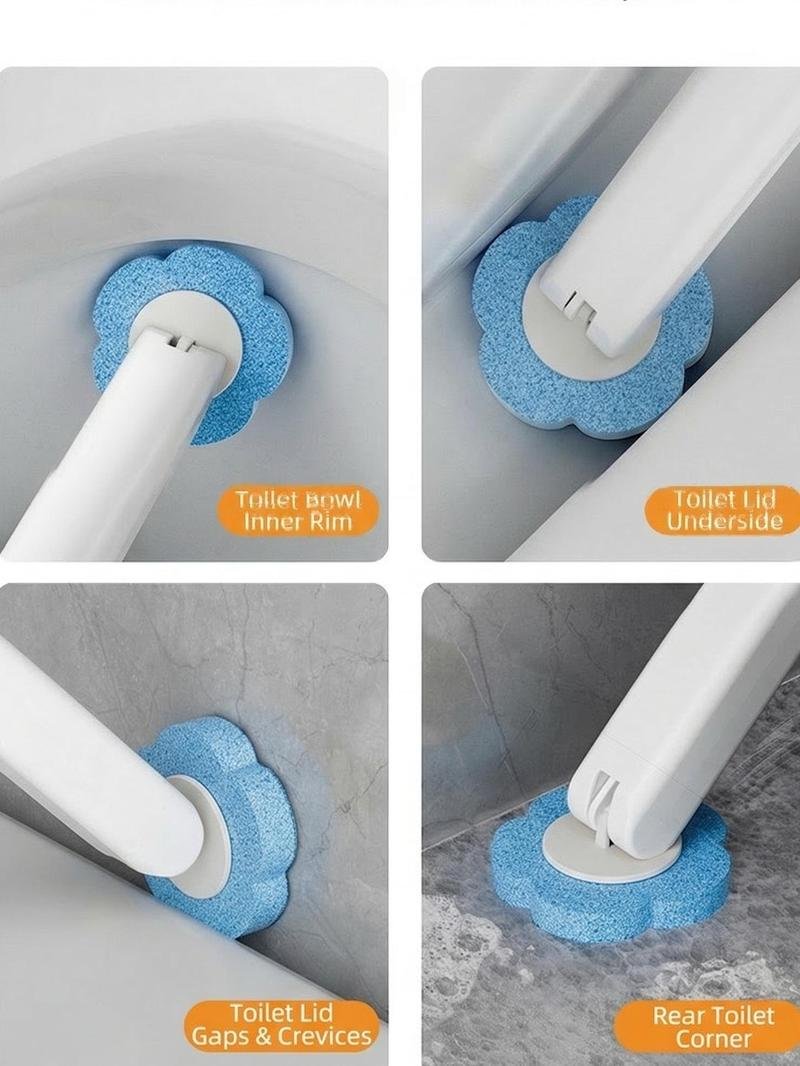 Disposable Toilet Brush Set mit 24 Düften Köpfen Wandmontiertem Halter Integriertes Detergenzdispenser Badezimmerreinigungssystem für Spüle Badewanne Abfluss Urinal - Image 2