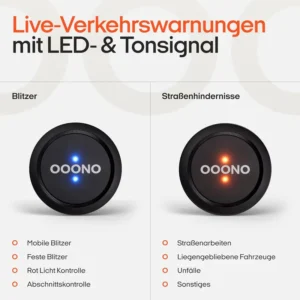 OOONO CO-DRIVER NO1 – Live-Infos zu Gefahren und Geschwindigkeitskontrollen